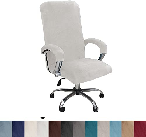 Bestenrose Velvet Office Chair Cover Stretch Computer Desk Armchair Covers | Chair Covers, with Arm Cover, Slipcover，Replacement, Washable, Rotating, Universal, Soft, Stretch, Protector, No Slip