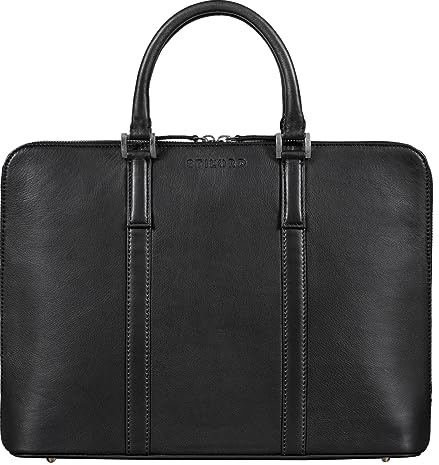 STILORD Clover Arbeitstasche Damen Leder Elegant Business-Tasche Vintage Laptoptasche 13,3 Zoll Dokumententasche DIN A4 Aktentasche für Arbeit Büro Office Uni Echtleder Farbe:schwarz