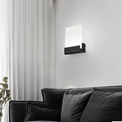 Lampes murales modernes , Petite lampe de chevet LED 6W Lumière froide et chaude Aluminium Chambre Applique murale Vanity Bar Light Applique de chevet Applique murale noire ( Color : A , Size : Warm l