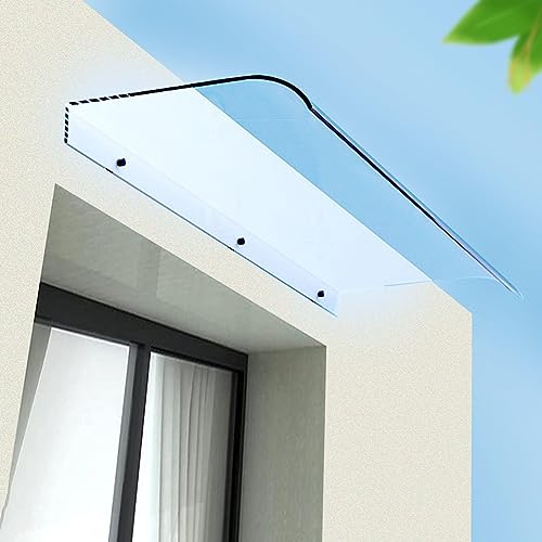 Front Door Canopy Outdoor Awning Modern Curved Window Canopy Rain Shelter Cover,Garden Porch canopy awning,Waterproof Polycarbonate Sheet,UV Rain Snow Protection Canopy,No Bracket,40x60cm/16''x24''