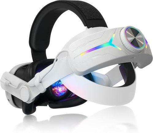 Meta Quest 3 Elite Strap, 8000mAh VR Battery Head Strap for Meta Quest 3, VR Game Charging Accessories Replacement for Quest 3 Elite Strap RGB Extended Support Adjustable