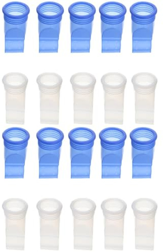 Mikikit 20 STK Silikon Bodenablaufkern Geruchschutz Rueckflussverhinderer | Blau und Weiss, 11x4.3cm, Montage ohne Werkzeug, fuer Bad Kueche, Insektenschutz, Dichtungsring, Vorratspack, stabil