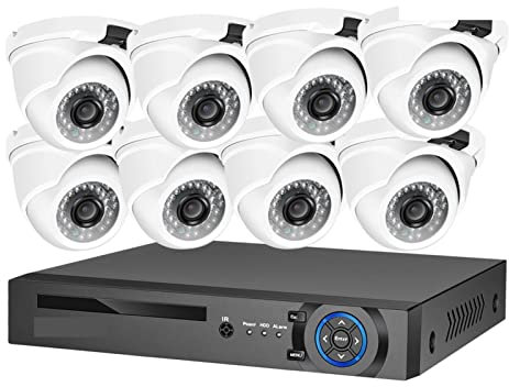 Security Camera System 4K Security Camera System 8MP Face Detection POE Video Record NVR Kit Outdoor Metal Dome Home Human CCTV AI Camera Home Security Outdoor Surveillance Cameras/53 ( Color : 8ch Nv