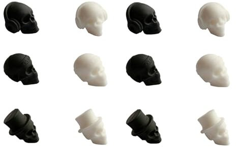 LUNCHS 12 Stk Totenkopf Formen Glasmarkierer Wiederverwendbar Glas Markierung Trinkgläser for Barpartys, Ostern, Geburtstagsfeiern Glasmarker