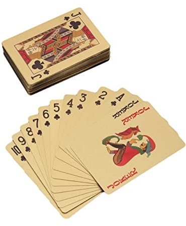 HEMOTON Gold Folien Poker Spielkarten Langlebiges Wasserfestes Edle Goldfarbene Oberfläche Kartenspiele Für Familie Und Freunde Robustes Haftendes Für Freizeitspaß