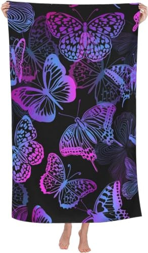 3D Strandtuch 150x200 cm Schmetterling Badetuch Groß Schmetterling Microfaser Handtücher Weich Schnell Trocknen Strandhandtuch Herren Frauen Badetücher, Strandtücher Strandlaken Handtuch A1560