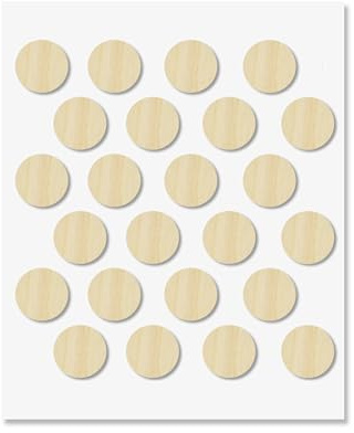 Maple Self-Adhesive Screw Hole Stickers - 24 pcs. 0.79 inch / 20 mm Peel Stick Dust Proof Tape, Water Resistance PVC Caps for Wood Cabinets, Furniture, Drawer, Wardrobe, Kitchen, Table