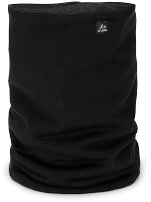 DANISH ENDURANCE Merino Schlauchschal mit Fleece, Gefüttertes Thermo Halstuch, Winddichter Loop Schal, Warm & Weich, Unisex, für Damen & Herren, Schwarz, Einheitsgröße