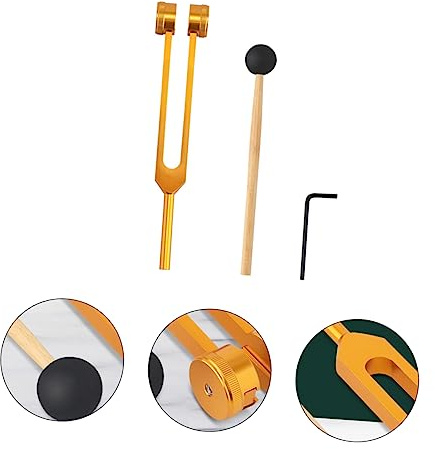 BCOATH Strumenti Per Orecchie Con Tuning Fork e Tuning Hammer Strumenti Guarigione Leggeri e Resistenti Per Uso e Oro