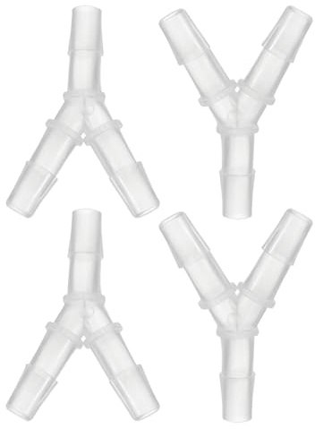 PATIKIL Raccordo Portagomma T Plastica 3/8 Trasparente 4Pz | Uguali Forma Y Giunto 3 Vie, Splicer Mender Adattatore Unione Incrocio Diviso, per Tubi Aria Acqua Carburante Gas Liquido