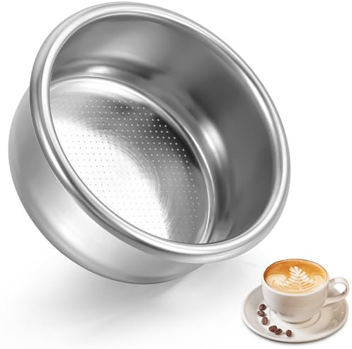 Oruola 54mm Stainless Steel Coffee Filter Basket, Metal Coffee Filter for Portafilter Machines, Porous Double Cup Design, Paperless & Permanently Reusable