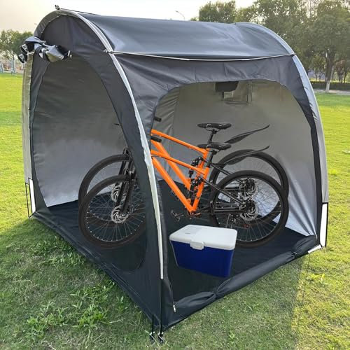 funrautz Outdoor Bike Storage Tent, Waterproof Bicycle Shelter with UV Protection, Portable Bike Storage Solution, Heavy-Duty Bike Storage Tent, Quick Assembly Bike Storage Tent for 2-4 Bicycles Black