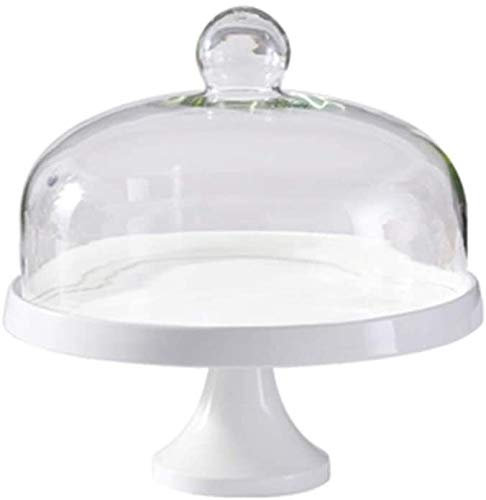 8/10 Cake Dedicated Display Stand, Ceramic Tray and Glass Cover Cheese and Sandwich Dome Salad Sushi