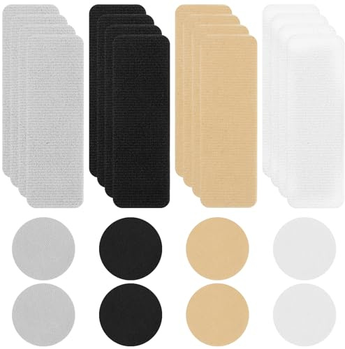 24 Stück Flicken Selbstklebend Stoff, Reparaturflicken Aufnäher Patches Schwarz Schuhflicken Reparatur-Klebeband Stoffflicken Selbstklebend für Kleidung Daunenjacke Schuhe Zelt Rund und Quadrat