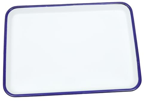 LIFKOME Enamel Roasting Pan 27x19cm White Rectangular Oven Tray Heat-Resistant Non-Stick Baking Tray Multi-Functional Kitchen Baking and Serving