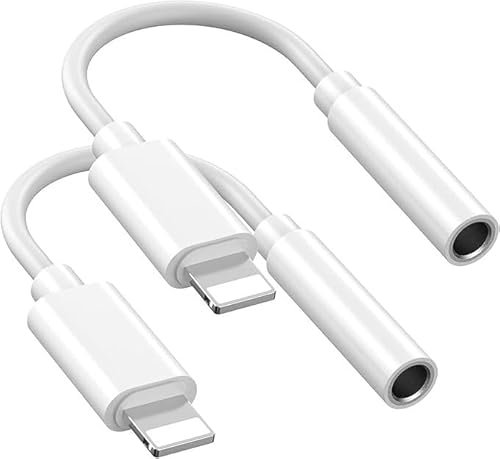 Générique Adaptateur Lightning vers Jack 3,5 mm pour iPhone [Certifié MFi] – 2 Pack
