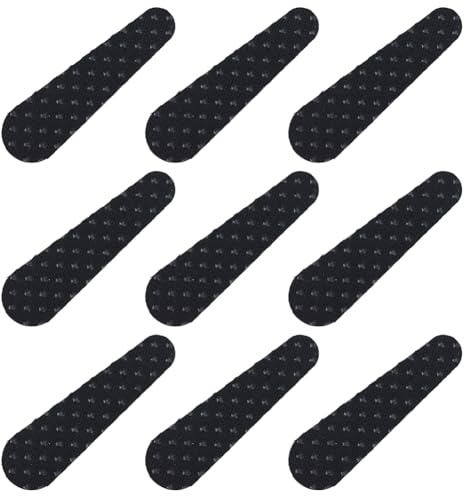 GOMAKERER 24 correas antideslizantes para bolsa de hombro, soporte autoadhesivo de silicona antideslizante, correa adhesiva para bolso de hombro, bolso, mochila, negro, 68 x 20,5 x 0,5 mm
