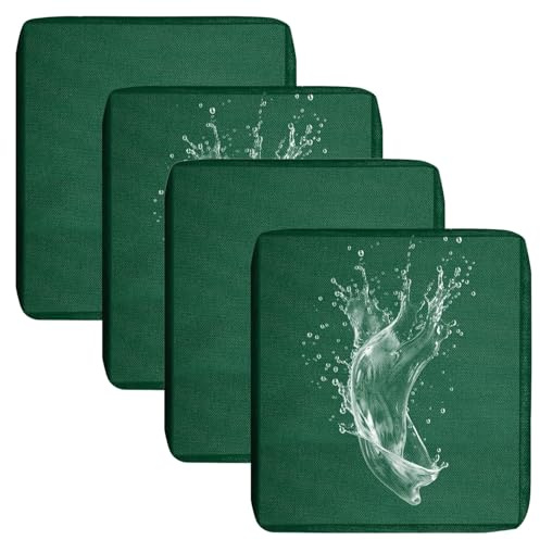 JORTUIO Outdoor Sofa Sitzkissenbezüge, 1/2/4 Stück Wasserdicht Sofabezug mit Reißverschluss, Sofa Überzug Sitzkissen Couch Überzug Abnehmbar Bezüge für Gartenpolster(Grün,50x50x5cm 4pcs)