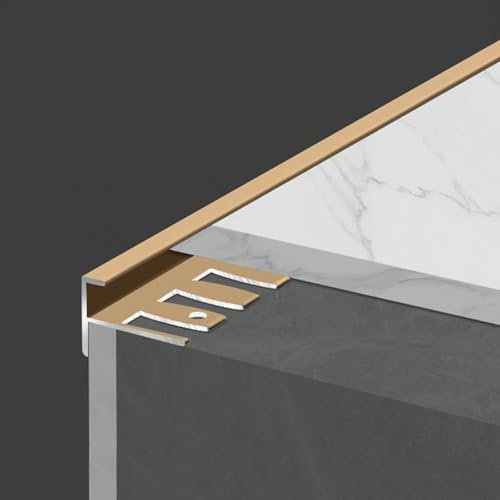 WJYWX Treppenkantenprofil, Biegsame F-Form-Metallkante, 3 Stück*0,9m Aluminium-Eckenschutz Für Treppen & Bodenbeläge, Für Laminat, Parkett & Fliesenstufen(Bronze Gold,12mmx0.9m)