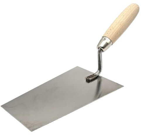 HERO Maurerkelle Putzkelle Trapezkelle 180 x 80 mm Glättekelle Schwanenhals Stahl Spachtel Rostfrei Glättkelle Trapez Stuckateur Kelle Stukkateurkelle mit Holzgriff für Mauer- & Putzarbeiten