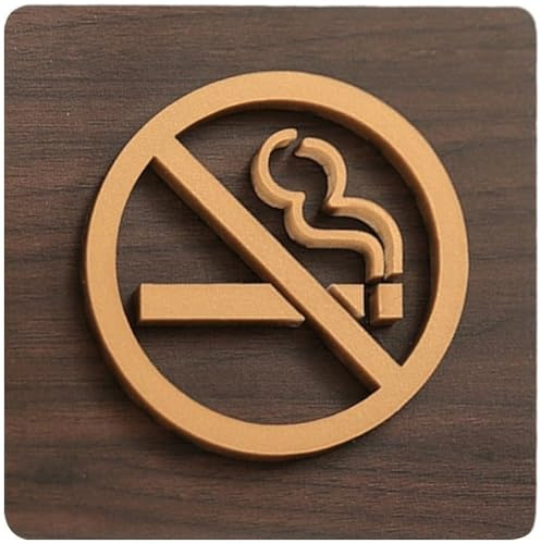 Fituenly Cartelli di Divieto di Fumo in Stile Vintage con Venature del Legno, per Uso Interno Ed Esterno, Messaggi per Materiali Essenziali
