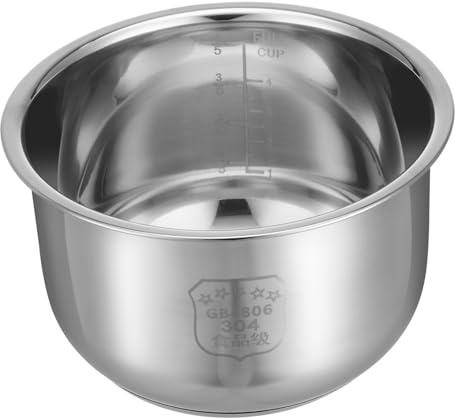 FIXOSHEE Cuve de Remplacement pour Cuiseur Riz Électrique INOX Épais Pot Intérieur Multi Usage Capacité avec Graduation pour Cuisson Riz et Gâteau (2L)