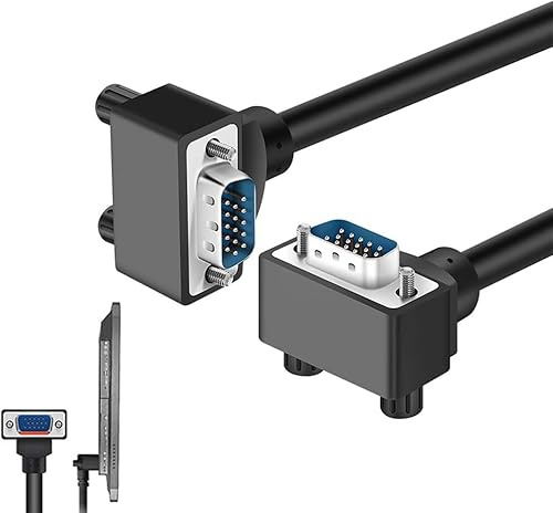 Vga-kabel, 90 Graders Vinklad Vga-kabel Stöder 1080p Kompatibel Med Pc, Spelare, Tv, Bildskärm, 90°,DOWN