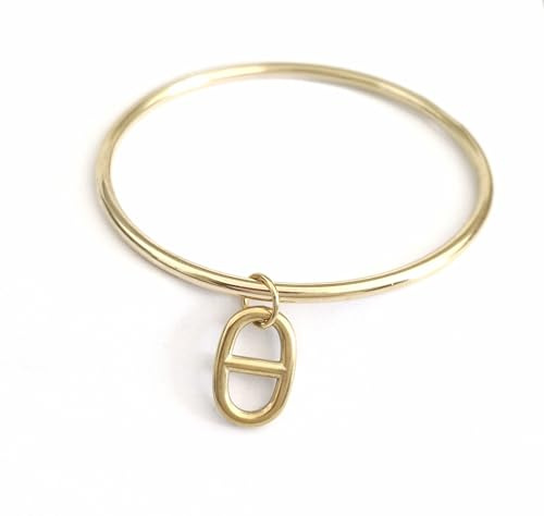Générique Jonc or maille marine 6.8cm, bracelet femme Acier Inoxydable Plaqué Or, idee cadeau femme anniversaire,