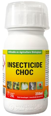 Protecta Insecticide Choc Jardin Concentré - Insecticide Pucerons, Cochenilles, Thrips, Acariens & Araignée Rouge - Plantes, Rosiers et Potager – Utilisable en Agriculture Biologique – 250 ML