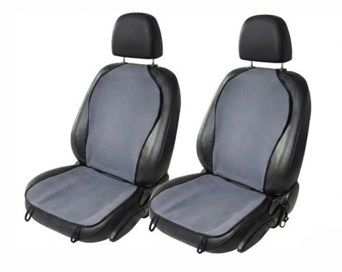 Susy Shop Coppia di Coprisedili Anteriori in Policotone Accoppiato, Colore Grigio, Set da 2 Pezzi Copri Seduta e Schienale per Auto