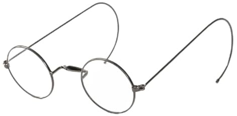 Ashilun Lunettes optiques rétro à monture métallique ronde sans plaquettes de nez