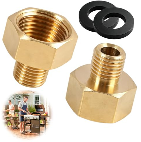 2 Piezas Adaptador de Gas LPG de Latón, 1/2 R x 1/4 LKS, Adaptador Reductor de Tubo de Latón, Conector de Manguera de Gas para Estufas de Gas, Cocinas, Hornillos de Camping, Duradero y Seguro