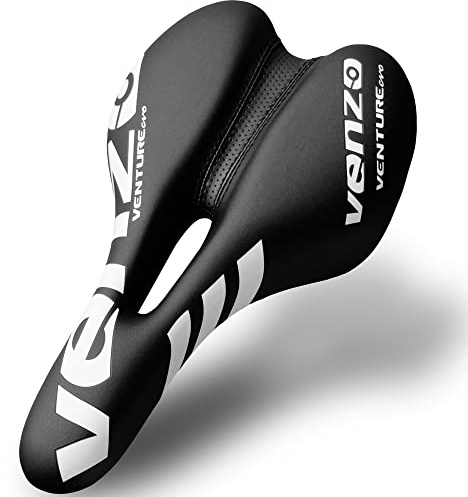 Venzo Comfortable Bike Bicycle Saddle Seat - for MTB, Road, Exercise, Trekking, Folding, Hybrid & Cruiser Bikes - XC Saddle Seat - White