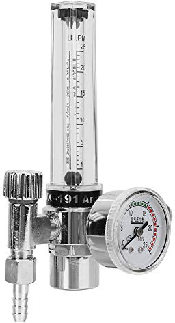 Argon Regulator Gas Reducer,CGA540 Outlet Male Thread Argon/Carbon Dioxide Regulator Gas Flowmeter with Guage for TIG Welder Machine…