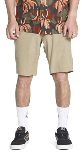 Volcom Men's Kerosene 21 Hybrid Chino Shorts, Khaki, 36