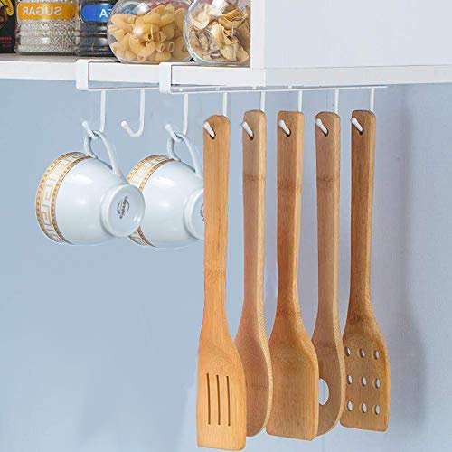 N / A 2 Stück Tassen Haken unter Schrank Becher Aufbewahrung Haken Mutifunctional Haken Küche Utensil Krawatten Gürtel Schal Hängen Rack Halter Ohne Bohren (B)