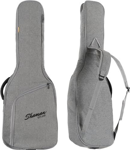 Shaman EGB-102 GY Premium Housse Guitare électrique, matière imperméable et résistante, Bretelles rembourrées réglables, Poche supplémentaire, poignée renforcée.
