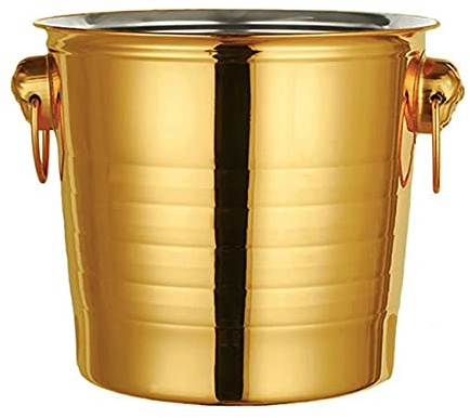 Wresetly 1 cubo de hielo grueso de acero inoxidable de 3 L (dorado)