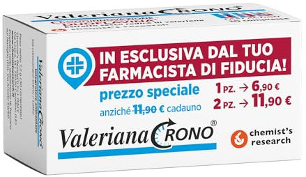 CHEMIST’S RESEARCH VALERIANA CRONO | Integratore a Base di Estratto di Valeriana e Duoflavina | 30 Compresse