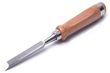 Cincel de Madera de Acero al Cromo vanadio Duradero Cincel de Tallado de Carpintero Cincel de carpintería Plano/semicircular para Bricolaje (Tamaño de la Hoja: 8 mm semicircular) (12 mm)