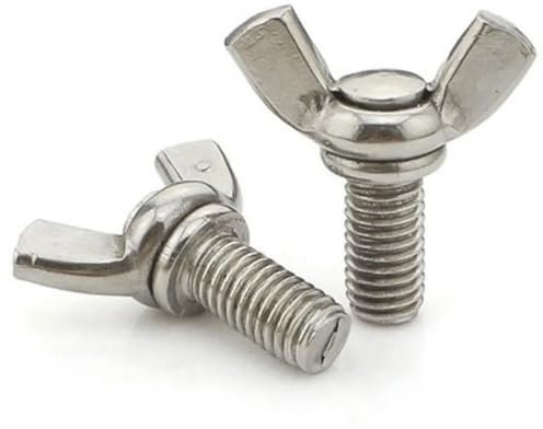 LOEASE Écrous à Oreilles 1/3/5 pièces M8 12-50mm 8mm 304 boulons à Ailes en Acier Inoxydable, écrou à Oreilles, vis Papillon (Size : M8 X 50mm-5pcs)