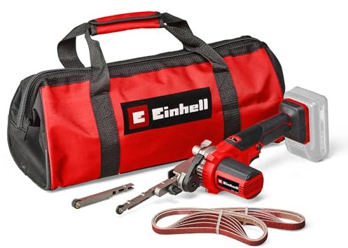 Einhell Lime à bande sans fil TE-BF 18 Li Solo Power X-Change (18V, bras de ponçage pivote jusqu’à 90°) Livré sans Batterie ni Chargeur