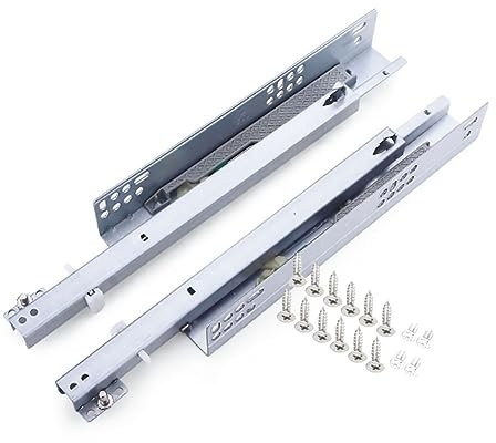Versteckte Schubladenschienen, 250 mm, 300 mm, 350 mm, Schienen mit Rollenlagern, unter Schreibtischplattform, Regalschublade, untere Führungsschiene, Schubladenschiene mit sanftem Schließmechanismu