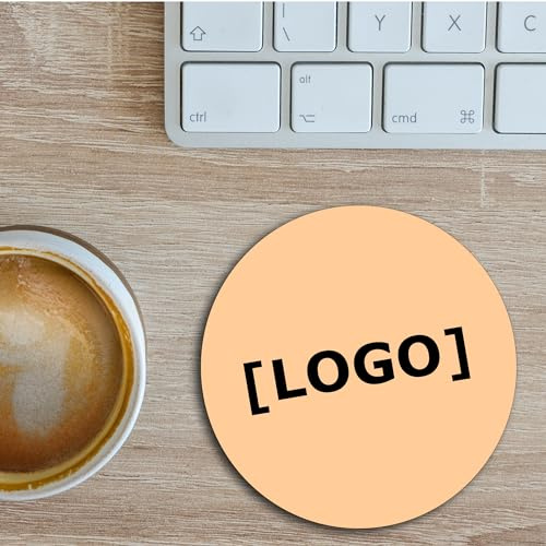 Untersetzer Set 8 Stück mit eigenem Logo – personalisierte Untersetzer selbst gestalten – Korkrückseite – Werbegeschenk Untersetzer Bedrucken