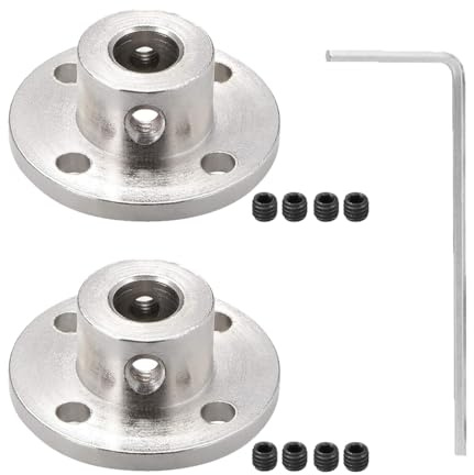MEXRUMI 2 Pezzi 8Mm Flange Di Accoppiamento Modello Con Guida Rigida Giunto A Flangia Connettori Di Accoppiamento Flangiato Con 4Pzs Viti E 1Pz Chiave Per Fai Da Te E Motori Di Modellini Radiocomandat