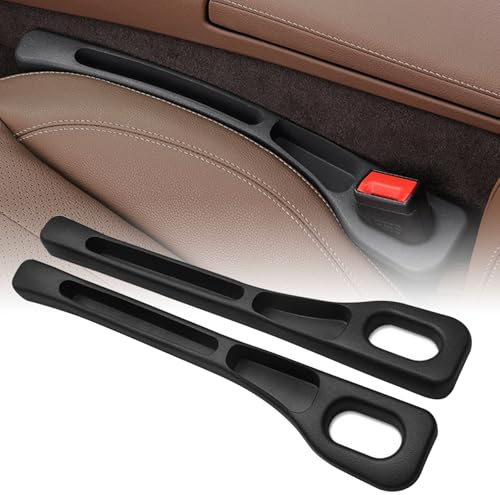 Hshenjhu Aufbewahrungsbox für Autositze, Autositz Gap Organizer Storage Box, Universal Lückenfüller, Organizer Sitzlückenfüller für Kleinigkeiten Handys Seat Gap (Schwarz)