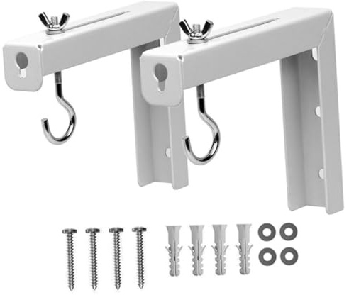 ROMISBABA 2pièces Support Mural pour Écran Vidéoprojecteur Montage Solide Métal Fixation Murale Facile pour Écran De Projection Compatible Majorité des Modèles