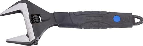 CONDOR Werkzeug 4463 | Rollgabelschlüssel 250 mm | gummierter Griff | Spannbereich 51 mm | verstellbarer Schraubenschlüssel | mit Skala und Aufhängeloch | Profi Engländer Werkzeug