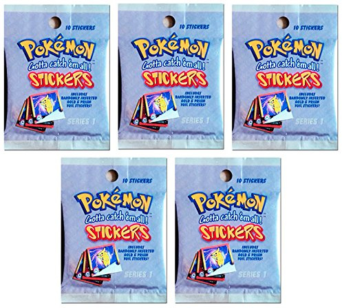 Pokemon sticker series 1, Artbox 5 Booster set, 50 stickers in total