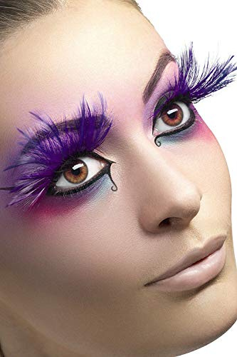 Miya Fantastische Wimpern mit super weich blaue Feder, handgefertigte Künstliche Wimpern, falschen Wimpern, Feder Wimpern, anziehende Deko für Party, Fasching, Maskerade, Bühne, Halloween, (pink)
